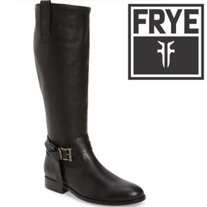 Frye Melissa Knotted Tall Black Riding Boot 8.5 Leather